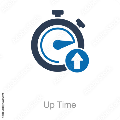 Up Time and time icon concept