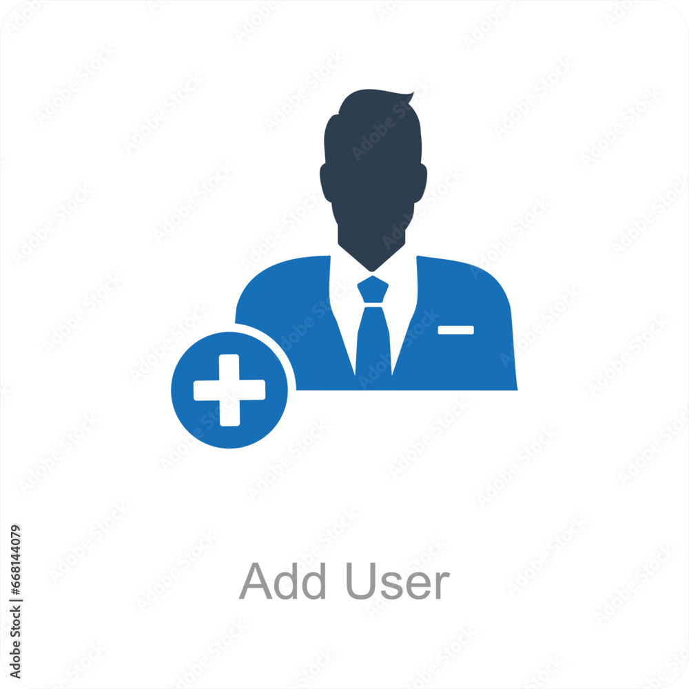 Add User and user icon concept Add User and user icon concept