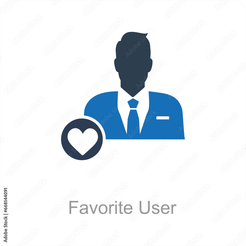Favorite User and user icon concept Favorite User and user icon concept