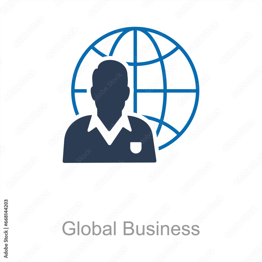 Global Business and business icon concept Global Business and business icon concept