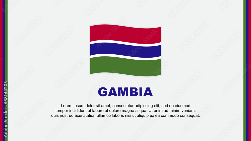 Gambia Flag Abstract Background Design Template. Gambia Independence Day Banner Social Media Vector Illustration. Gambia Cartoon Gambia Flag Abstract Background Design Template. Gambia Independence Day Banner Social Media Vector Illustration. Gambia Cartoon