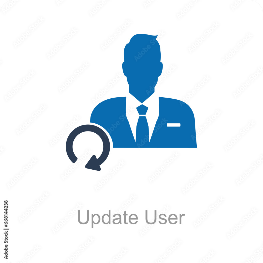 Update User and refresh icon concept Update User and refresh icon concept
