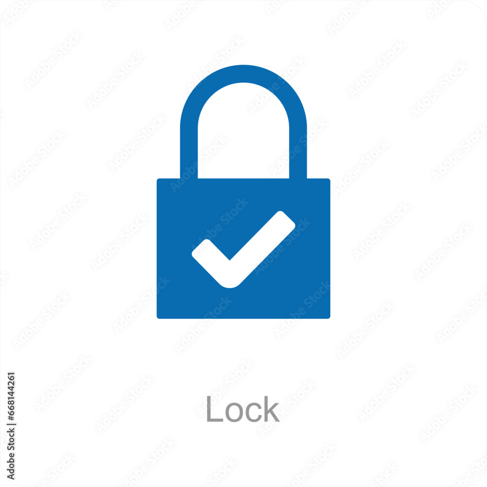 Lock and protection icon concept Lock and protection icon concept