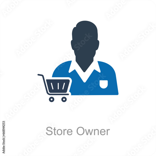 Store Owner and owner icon concept