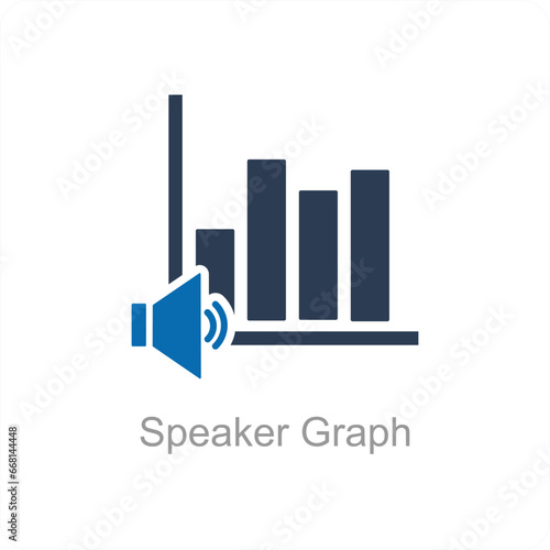 Speaker Graph and graph icon concept