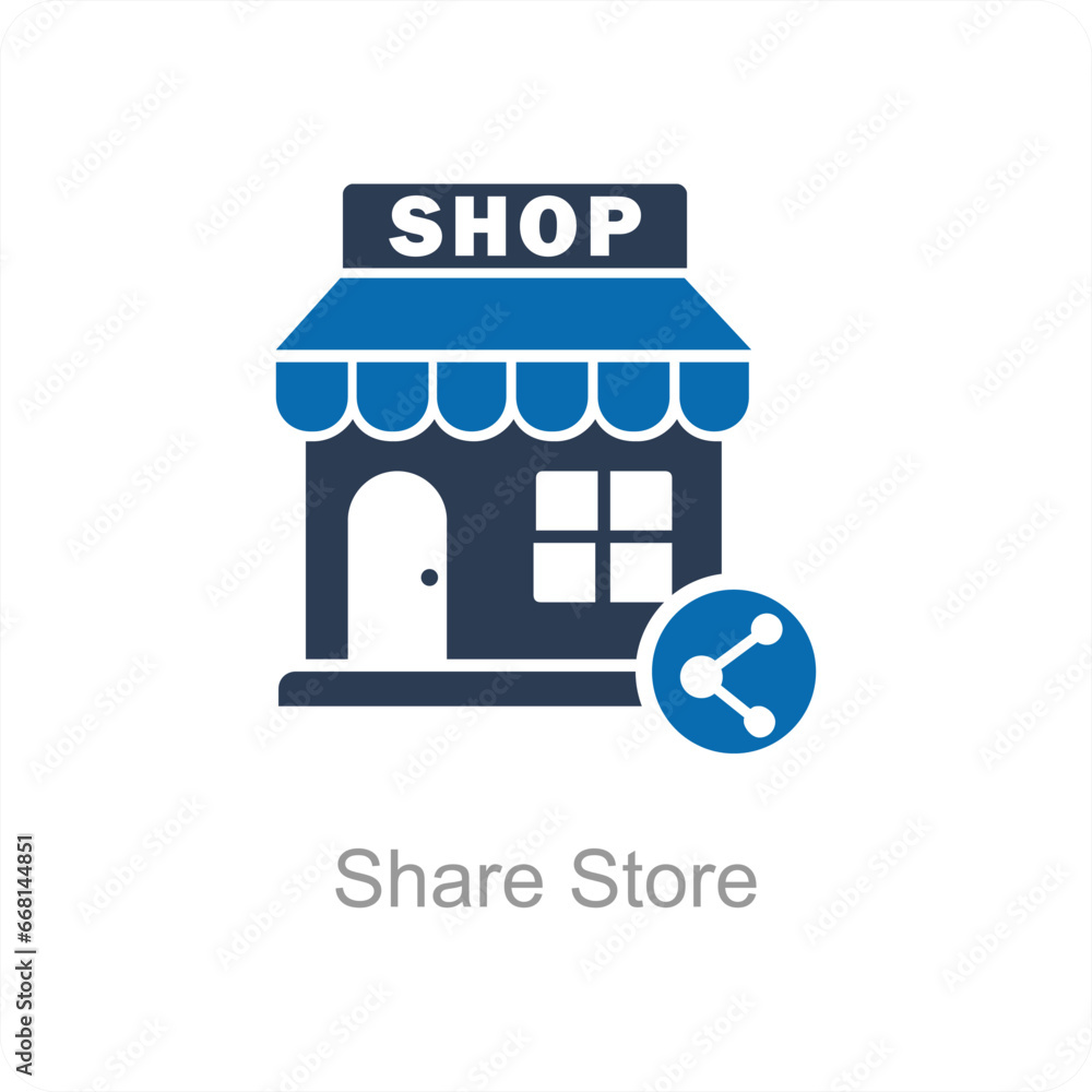 Share Store and shop icon concept Share Store and shop icon concept