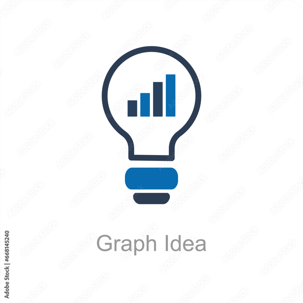 Graph Idea and idea icon concept Graph Idea and idea icon concept