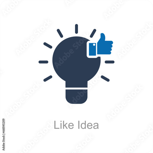 Like Idea and approve icon concept