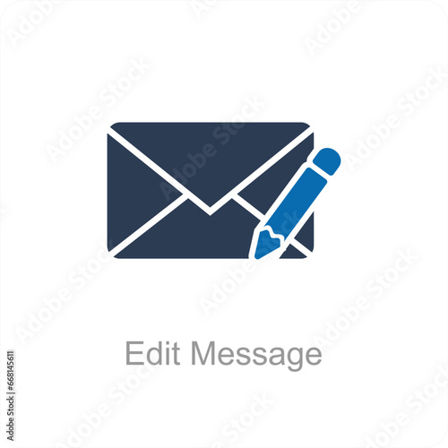 Edit Message and edit icon concept