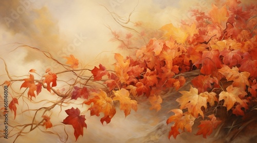 A cascade of falling leaves in shades of red, gold, and orange, marking the arrival of autumn's symphony. © Ibraheem