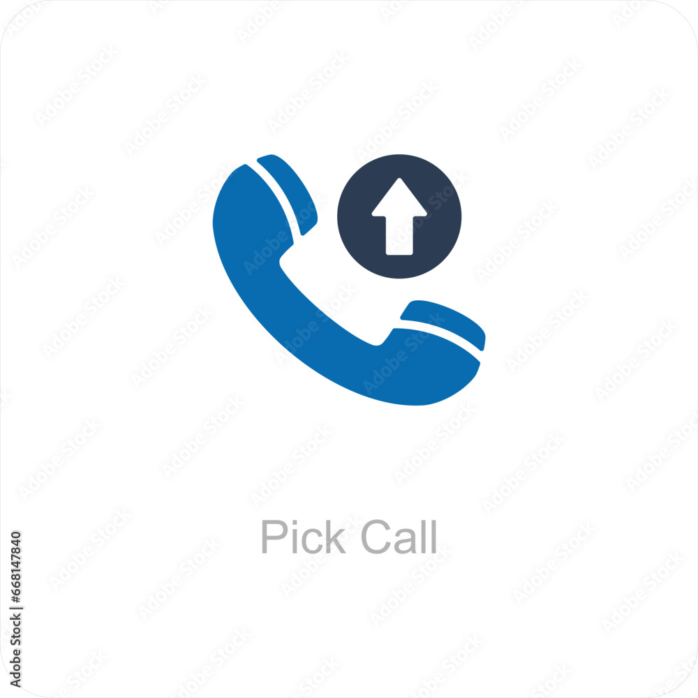 Pick Call and calling icon concept Pick Call and calling icon concept