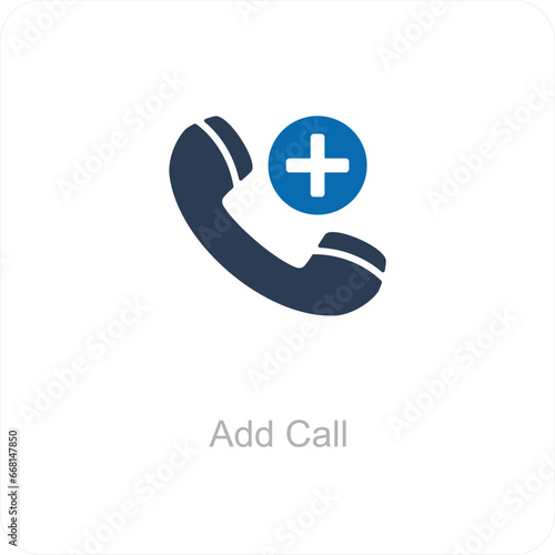 Add Call and calling icon concept