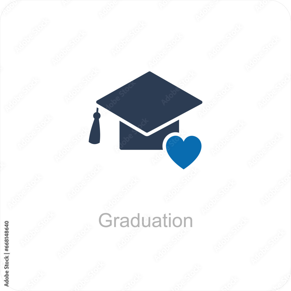 Graduation and degree icon concept Graduation and degree icon concept