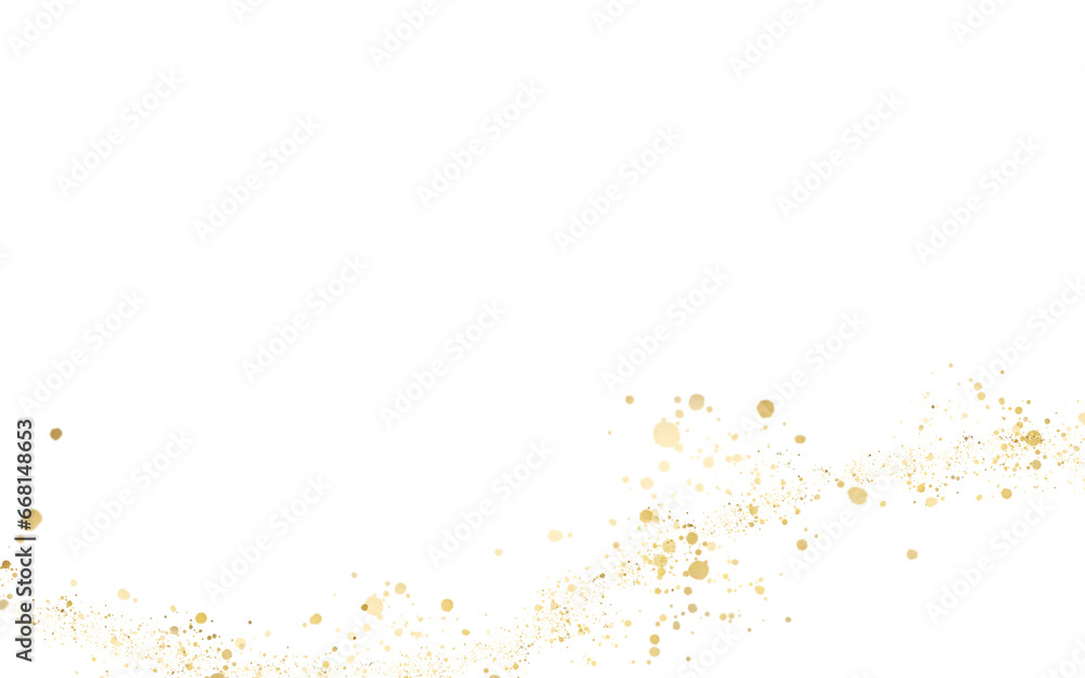 Abstract image of golden dots on white background.