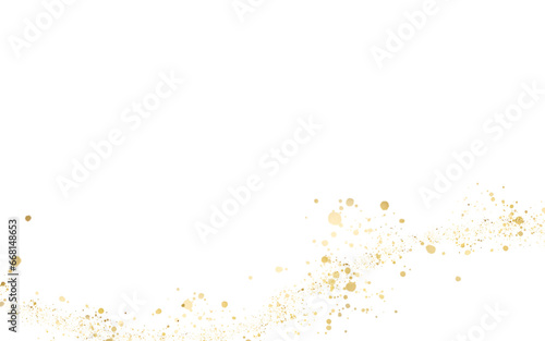 Abstract image of golden dots on white background.