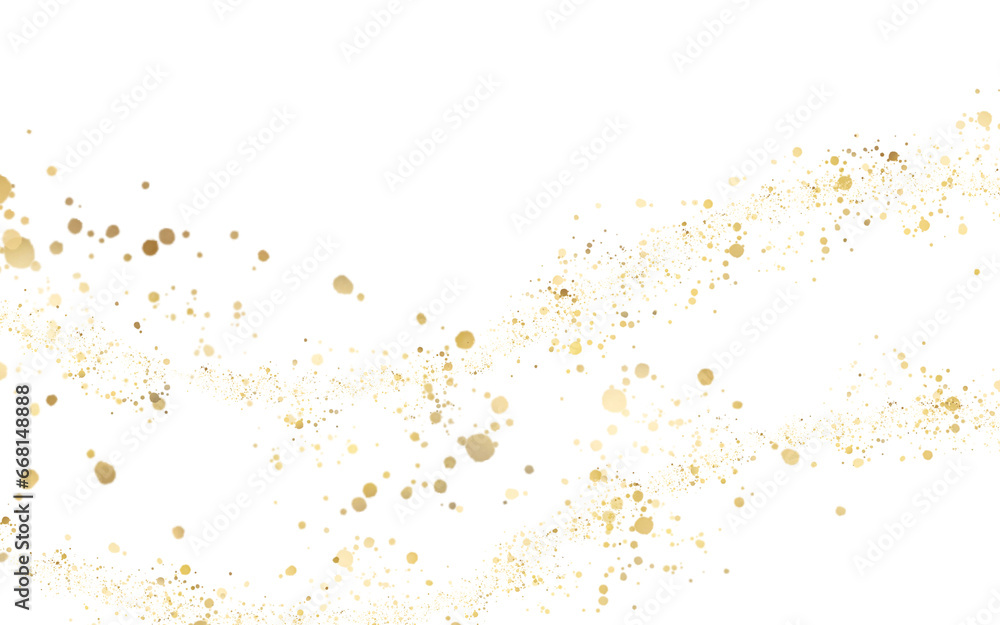 White background decorated with gold dots. - obrazy, fototapety, plakaty 