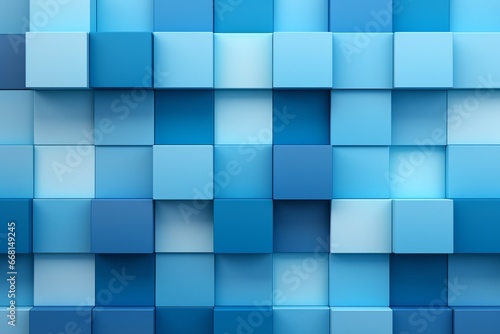 a wall of blue cubes