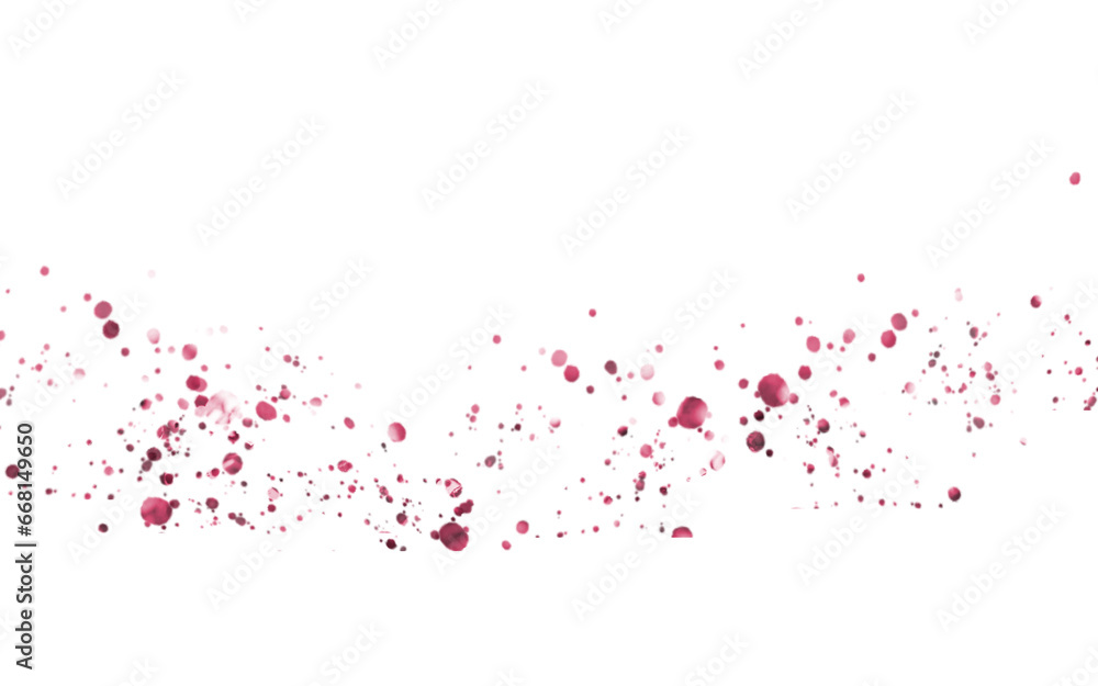 abstract background of pink and red dots. The dots have different sizes and transparency. They are arranged in a wave pattern. The image has a minimalistic and clean design. - obrazy, fototapety, plakaty 