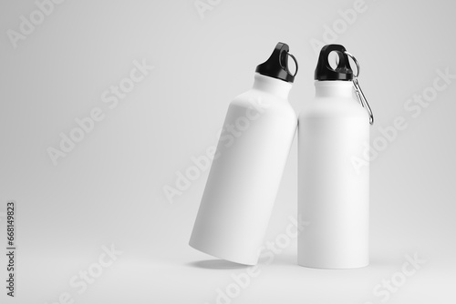 Wallpaper Mural Metal bottle mock-up. Sport metal bottle template on studio background.. Torontodigital.ca