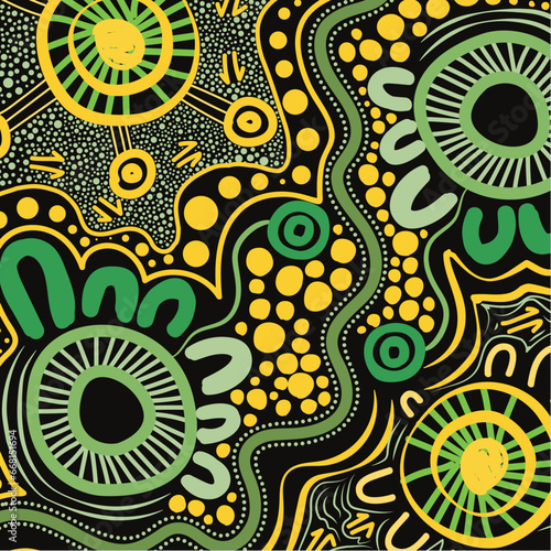 A vector background with artistic aboriginal design