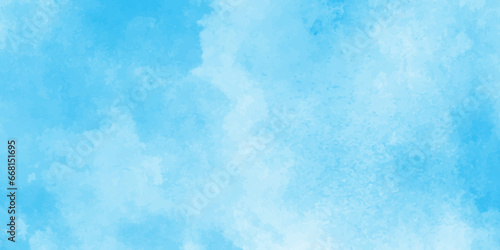 Watercolor painting Morning fresh and clear blue sky, Sky pattern with watercolor splashes,Sky pattern with watercolor splashes, cloudy Grunge effect Aquarelle paint paper textured, abstract painted,