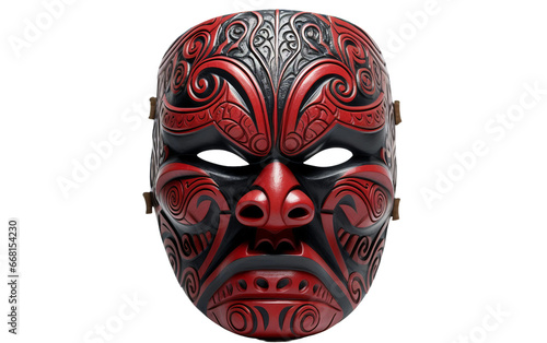 Attractive Dangerous a Traditional Mauritius Mask of From New Zealand Showcasing Isolated on Transparent Background PNG.