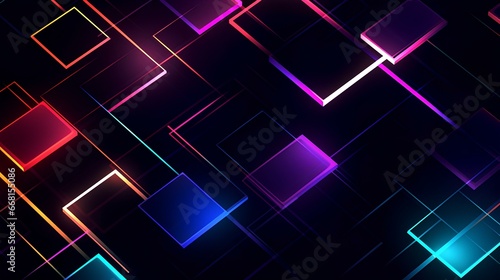 16-bit style image of lines and blocks, minimalistic, background, light color, dark futuristic technology virtual wallpaper. generative AI