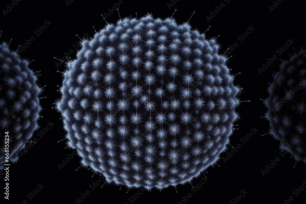 A virus. COVID-19. Viral Intrusion. Unveiling the Complex World of Pathogens. Generative AI