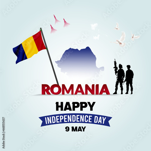 Romania Independence Day social media post and web banner
