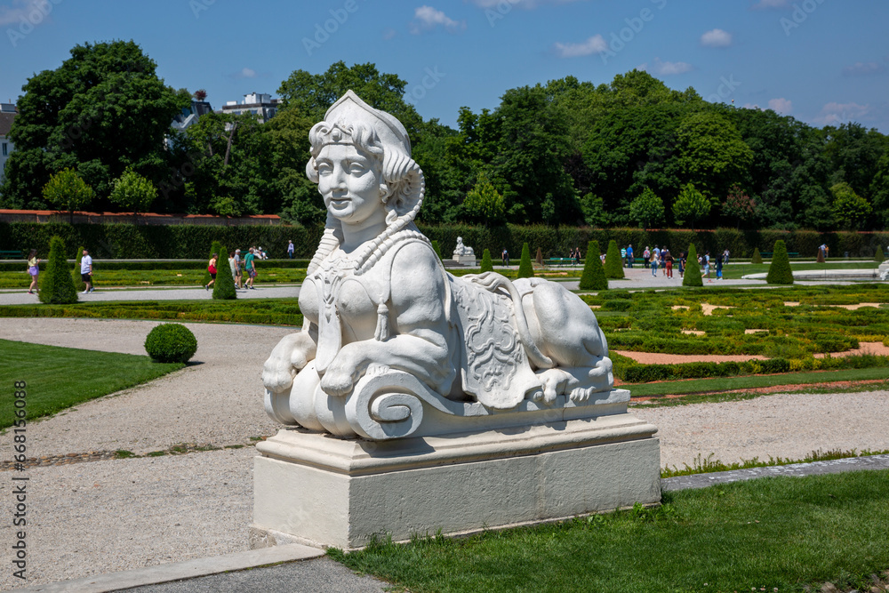 Sculptures in the Belvedere Garden in Vienna