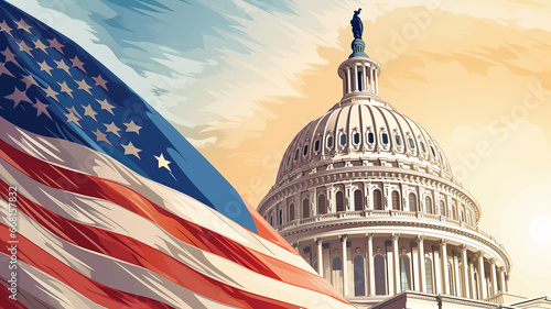 Wallpaper Mural american flag,  illustration, independence day Torontodigital.ca