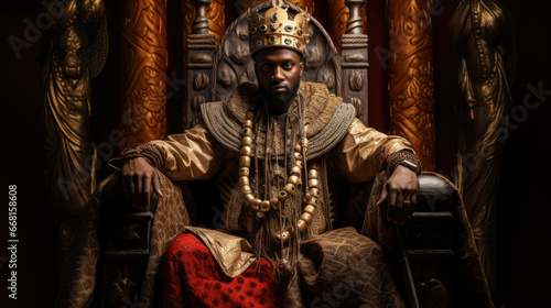 African King on his royal throne