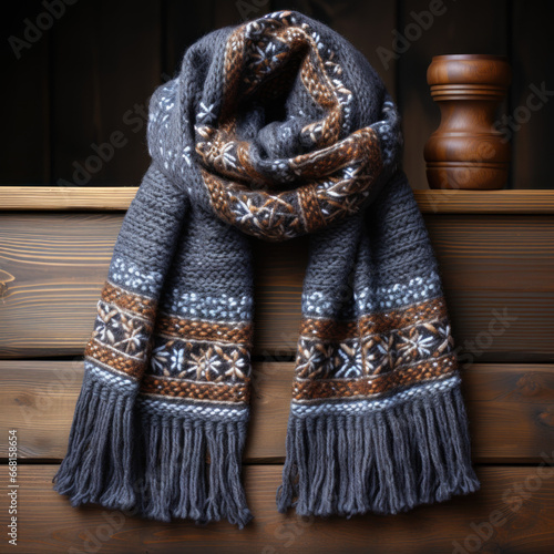 Texture_of_a_woolen_scarf_with_snowflakes_pattern