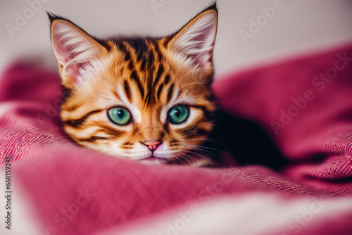 An adorable little kitten. The Adventures of a Cute Little Kitten. Generative AI © Pavlo