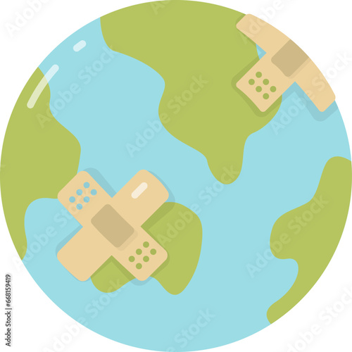 Earth with patch icon