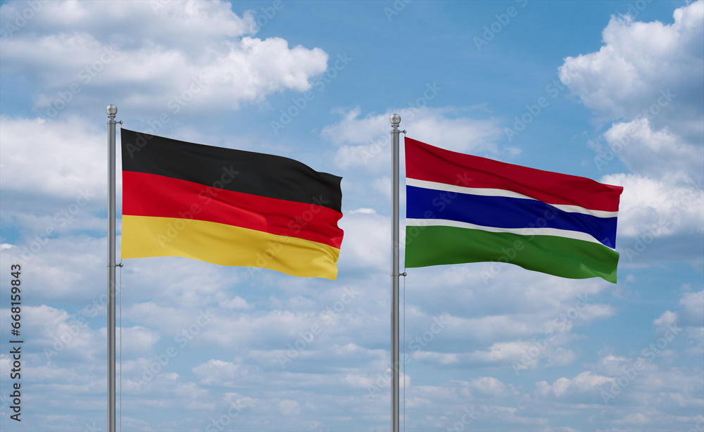Gambia and Germany flags, country relationship concept Gambia and Germany flags, country relationship concept