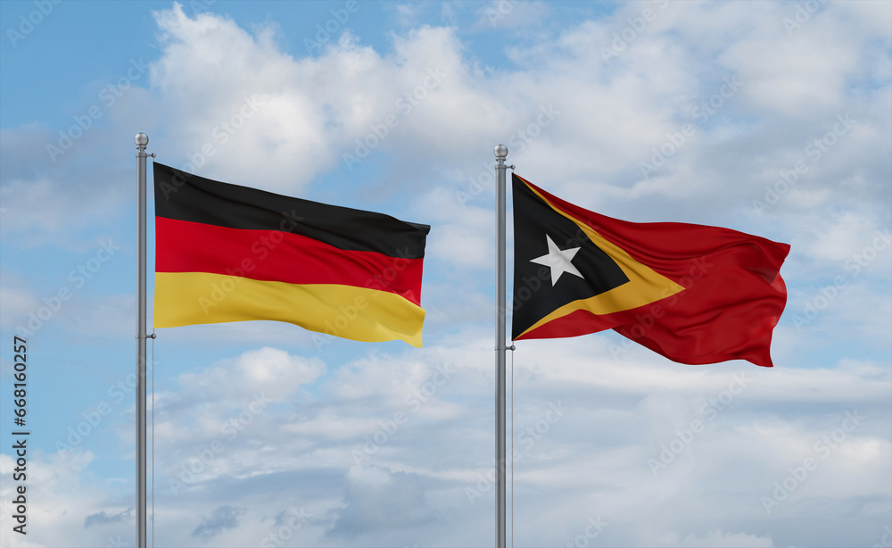 East Timor and Germany flags, country relationship concept East Timor and Germany flags, country relationship concept