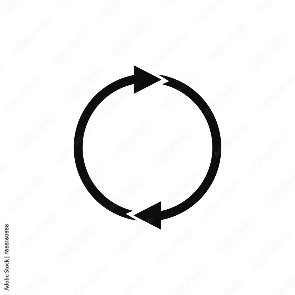 Two semi circular thin arrows together. Semicircular round arrows rotation in circle following each other. Two semi circular thin arrows together. Semicircular round arrows rotation in circle following each other.