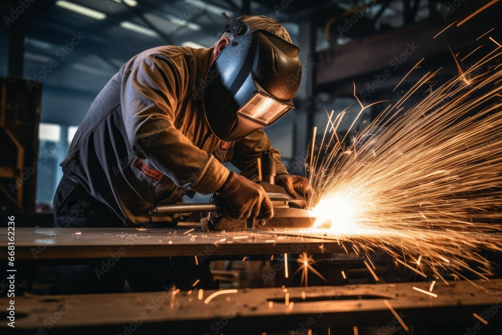 Foreman at work. Top profession concept. Portrait with selective focus and copy space Foreman at work. Top profession concept. Portrait with selective focus and copy space