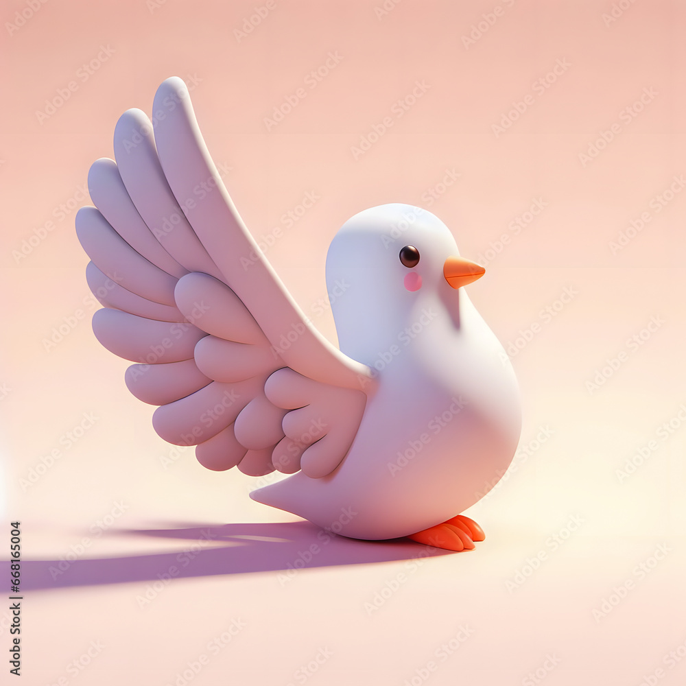 there is a white bird with orange feet and wings on a pink surface Generative AI there is a white bird with orange feet and wings on a pink surface Generative AI