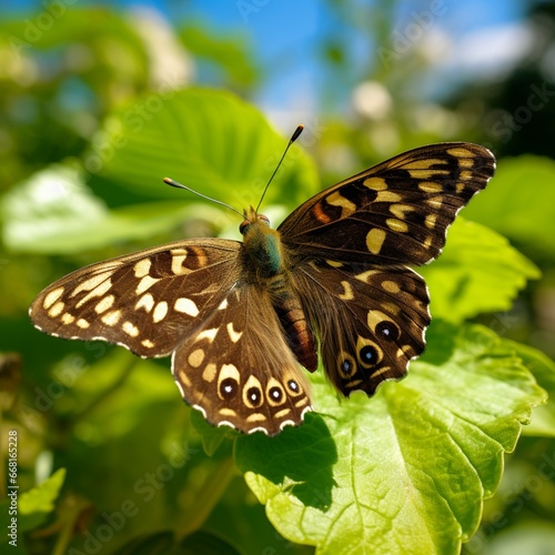 butterfly on a leaf generated by AI