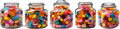 collection of glass jars filled with sweets
