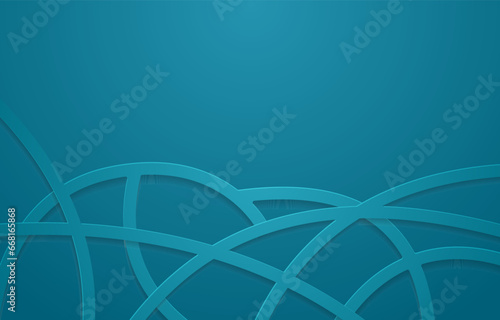 Blue 3d papercut line background template. Background template with an elegant design concept for banner, flayer.