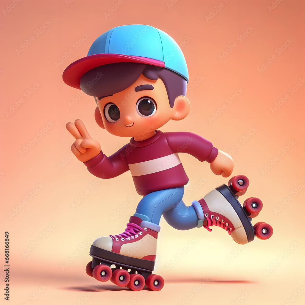 a close up of a cartoon figure on a skateboard Generative AI a close up of a cartoon figure on a skateboard Generative AI
