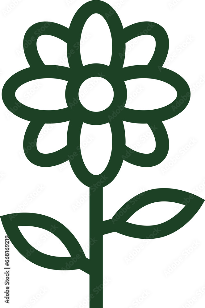 Green Retro Hand Drawn Line Art Icon Badge Green Retro Hand Drawn Line Art Icon Badge