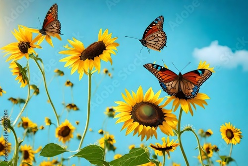 Closeup butterfly on flower 