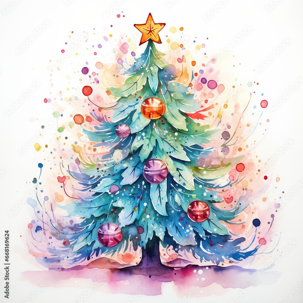 christmas tree with snowflakes