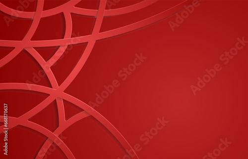 Red 3d papercut line background template. Background template with an elegant design concept for banner, flayer.
