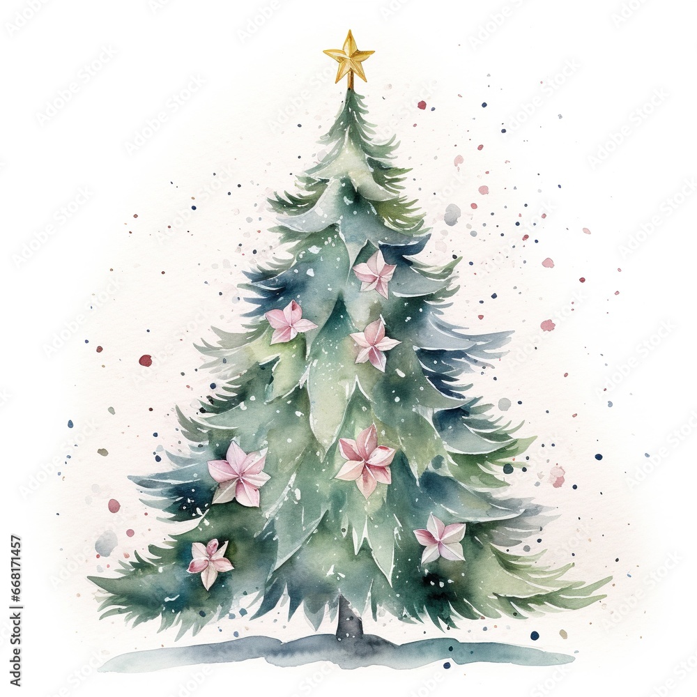 Obraz premium christmas tree with snow