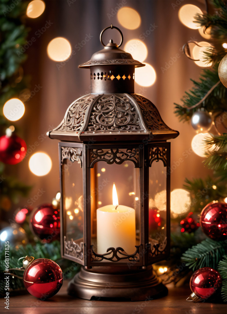 Photo of the Christmas lantern Photo of the Christmas lantern